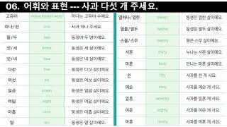 세종한국어 1A-어휘와 표현 5과, 6과