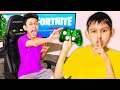 Aimbot Controller Prank HACK on Me Playing Fortnite! (Little Brother)