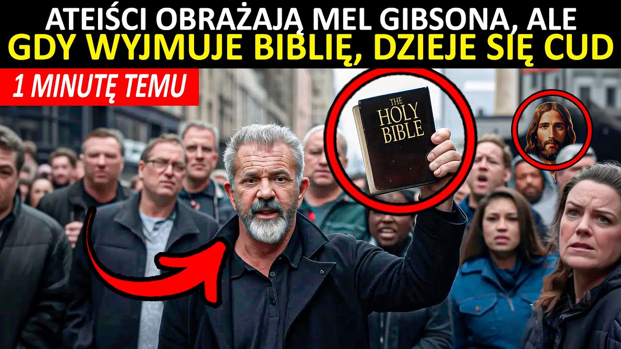 Ateiści obrażają Mel Gibson, ale on trzyma Biblię i dzieje się CUD!