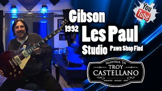 Video thumbnail for Pawn Shop Find! All the vintage vibe! Gibson 1992 Les Paul Studio. Red Creme and Gold. by Troy Castellano