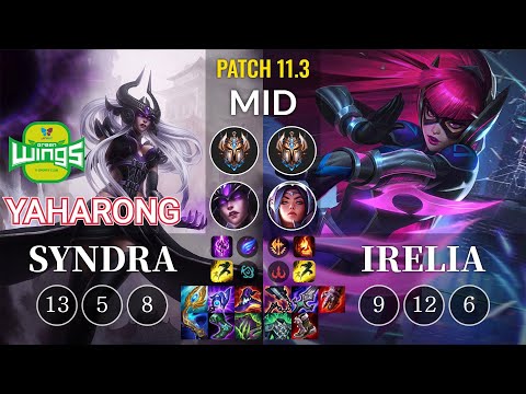 JAG Yaharong Syndra vs Irelia Mid - KR Patch 11.3
