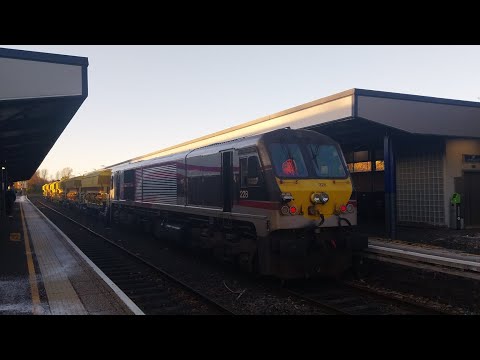 NIR 201 Class 228 reversing Ballast Hoppers into Ballymena yard.
