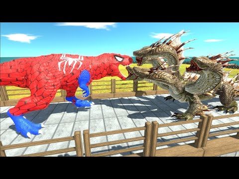 SPIDER MAN T-REX DEATH RUN - Animal Revolt Battle Simulator