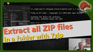 Unzip all ZIP files in one folder with 7zip