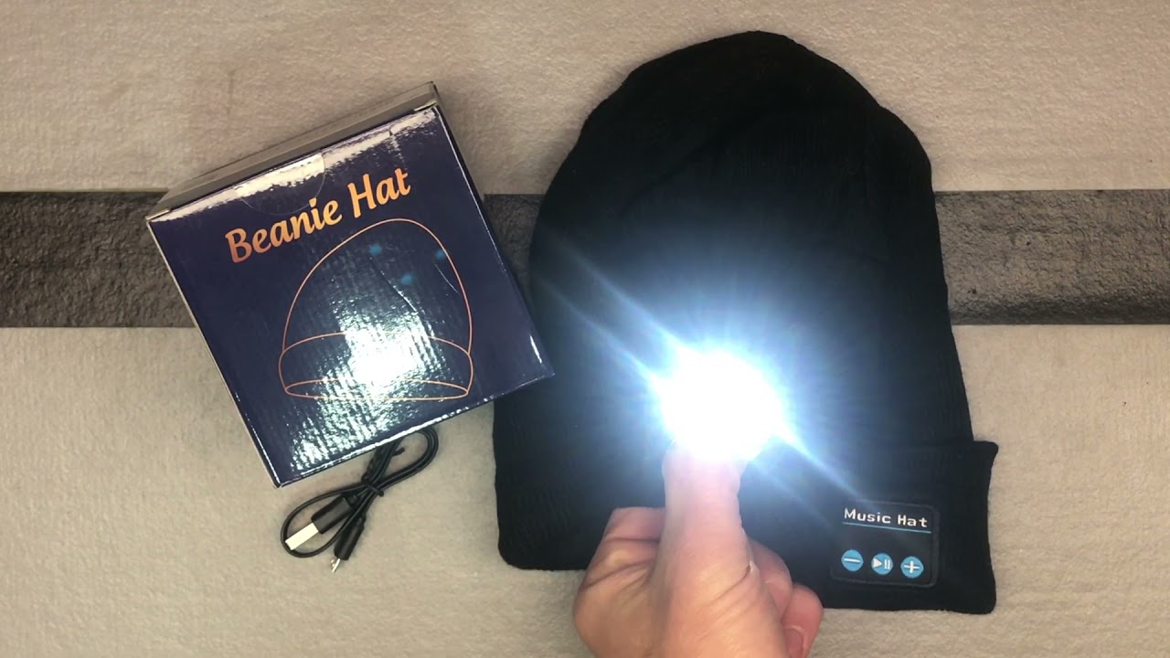 Unboxing/How To/Demo: EASTPIN Beanie Hat with LED Light & Bluetooth Headphones