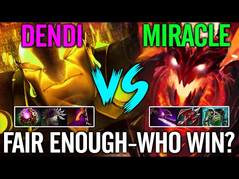 Dendi [Ember] vs Miracle [SF] Game of GoDs All Stars Dota 2 7.00 Gameplay