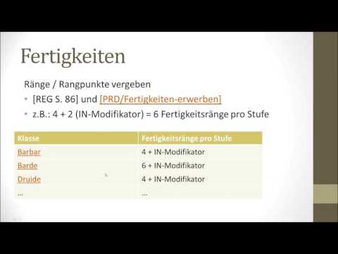 Pathfinder Charakter erstellen - Schritt 4 - Part I - Fertigkeiten