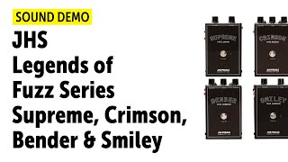 Video thumbnail for JHS Legends of Fuzz Series (Supreme, Crimson, Bender, Smiley) - Sound Demo (no talking) by Guitar Bonedo