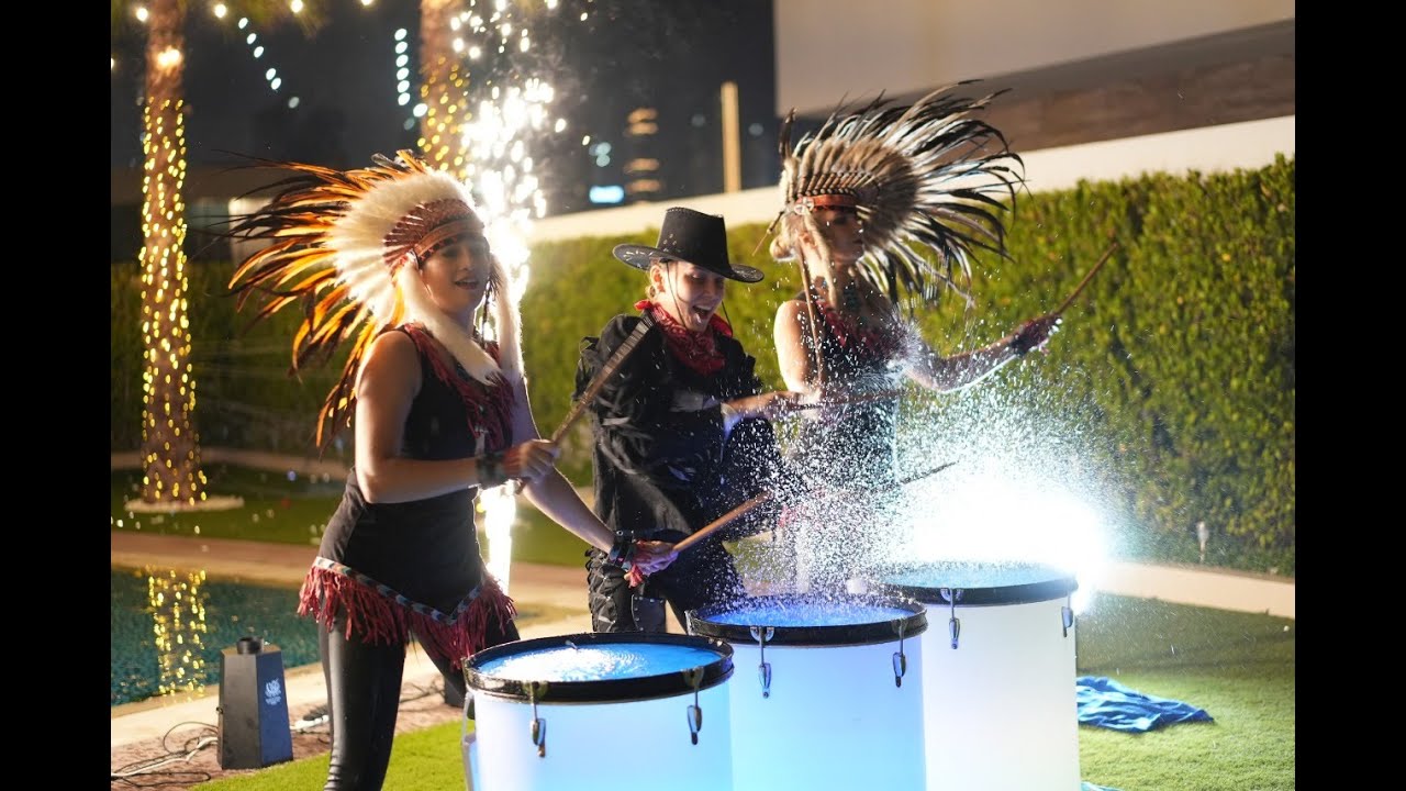 water drum show wild west promo video dubai 