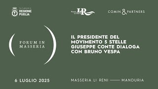 Il Presidente del Movimento 5 Stelle Giuseppe Conte dialoga con Bruno Vespa