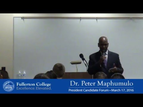 Fullerton College President Candidate: Dr. Peter Maphumulo