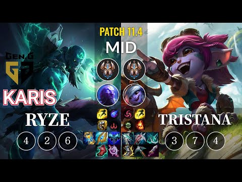 GEN Karis Ryze vs Tristana Mid - KR Patch 11.4
