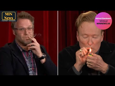 Conan O'Brien smokes pot on-air with Seth Rogen as late-night show comes to an end