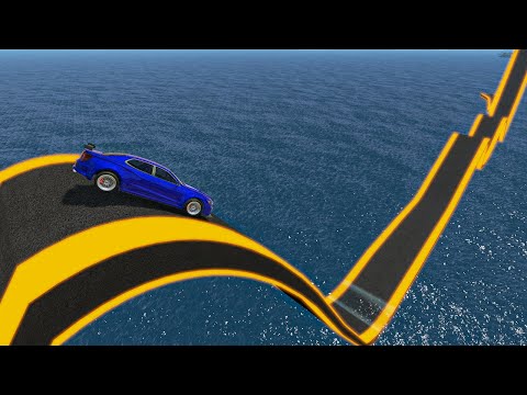 Impossible Growing Wave Bridge Crossing Cars Vs Deep Water - BeamNG Drive