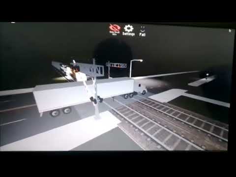 Train vs truck crash town game thing but it's reverse