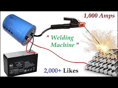 New Invention ! Make 1000 Amps Welding Machine using 12V UPS Battery and 220V Capacitor Bank