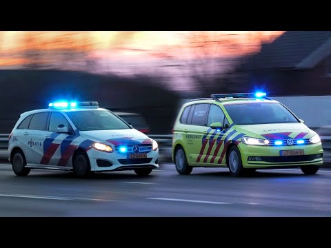 [GRIP 1/Middel HV] Groot ongeval op de A28 bij Staphorst | A1/P1 OVD-G 04-804 en politie met spoed
