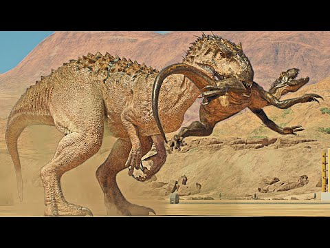 INDOMINUS REX vs ALL MAX STATS CARNIVORES & DINOSAURS BATTLE IN ARENA - Jurassic World Evolution 3