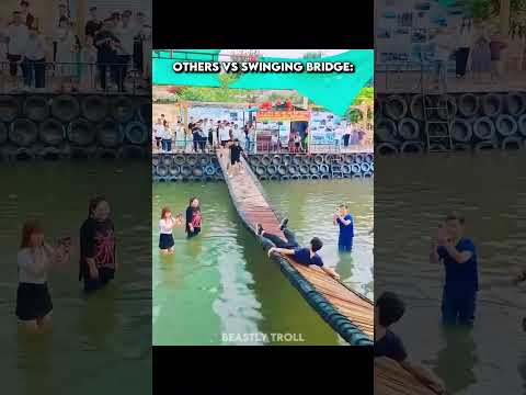 Swinging Bridge Challenge is Crazy💀