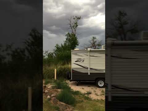 Storm rolling in from the mountains accross the desert