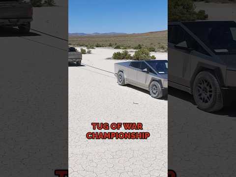 🤖 TUG OF WAR! Cybertruck VS RAPTOR R! 🦖
