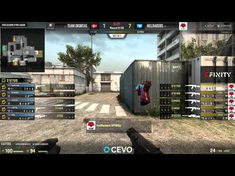 Team Dignitas vs Hellraisers Game 1 (CEVO-P CS:GO Season 9) - Helium & Launders