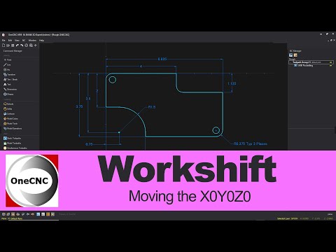 OneCNC CADCAM: Moving the Datum with Workshift.