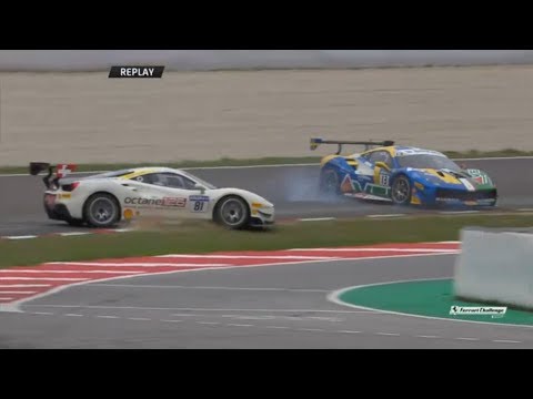 Ferrari Challenge Europe (Trofeo Pirelli) 2018. Race 1 Circuit de Barcelona-Catalunya. Spins