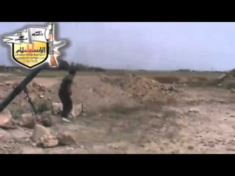 استهداف قوات النظام بقذائف الهاون من قبل لواء الإسلام في اللواء 93 في محافظة الرقة