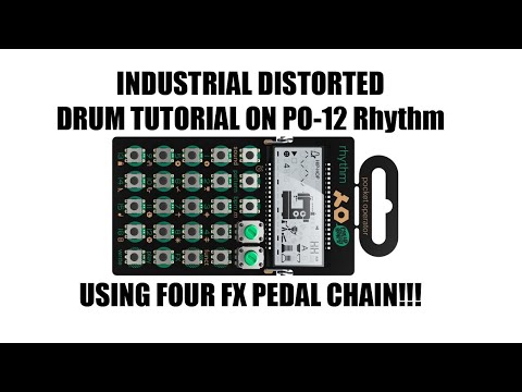 Industrial Distorted Drum Tutorial 2 using a Teenage Engineering Pocket Operator Rhythm and Pedals!!