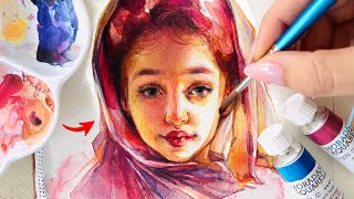 Watercolor Portrait Study From Sketch To Finished Painting!