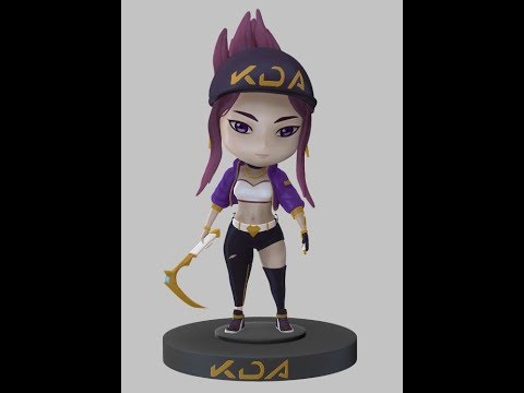 KDA Akali Zbrush sculpt (turn table)