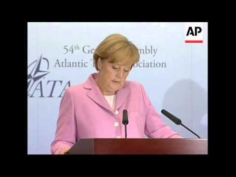 Merkel meets Scheffer on Afghanistan, presser