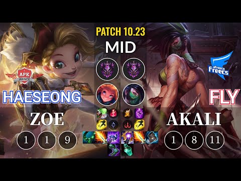 APK HaeSeong Zoe vs AF Fly Akali Mid - KR Patch 10.23