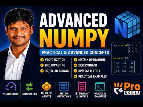 Numpy Advanced Tutorial Vectorization Matrix Operations Broadcasting Determinant Python Course