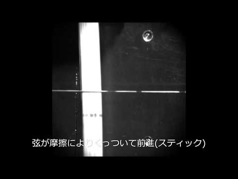 機械工学科 バイオリン弦のスティックスリップ振動