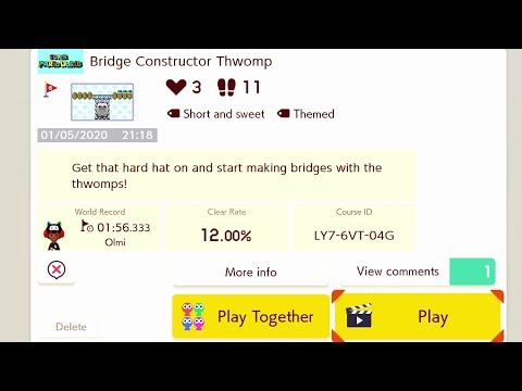 Super Mario Maker 2 - Bridge Constructor Thwomp