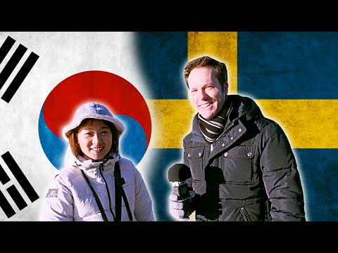Swedish guy tries to speak Korean, Korean girl tries to speak Swedish - Language challenge