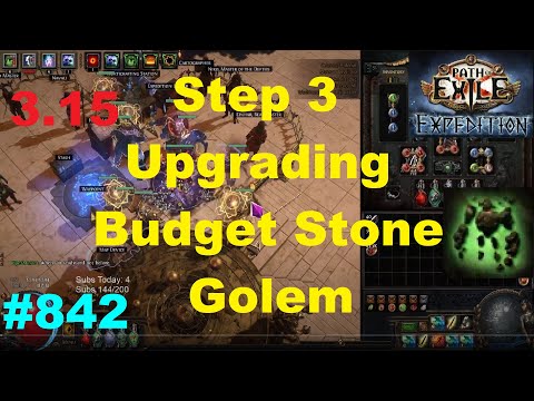 [Path of Exile 3.15] Step 3 Upgrading Budget Stone Golem Build (+2 wand, Bone Helm, New Flask) - 842