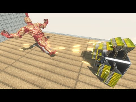 100 Machine Guns vs WORKSHOP UNITS Animal Revolt Battle Simulator