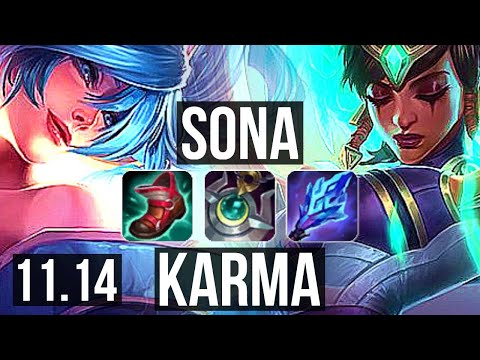 SONA & Jinx vs KARMA & Varus (SUPPORT) | Rank 2 Sona, 1/1/14 | KR Grandmaster | v11.14