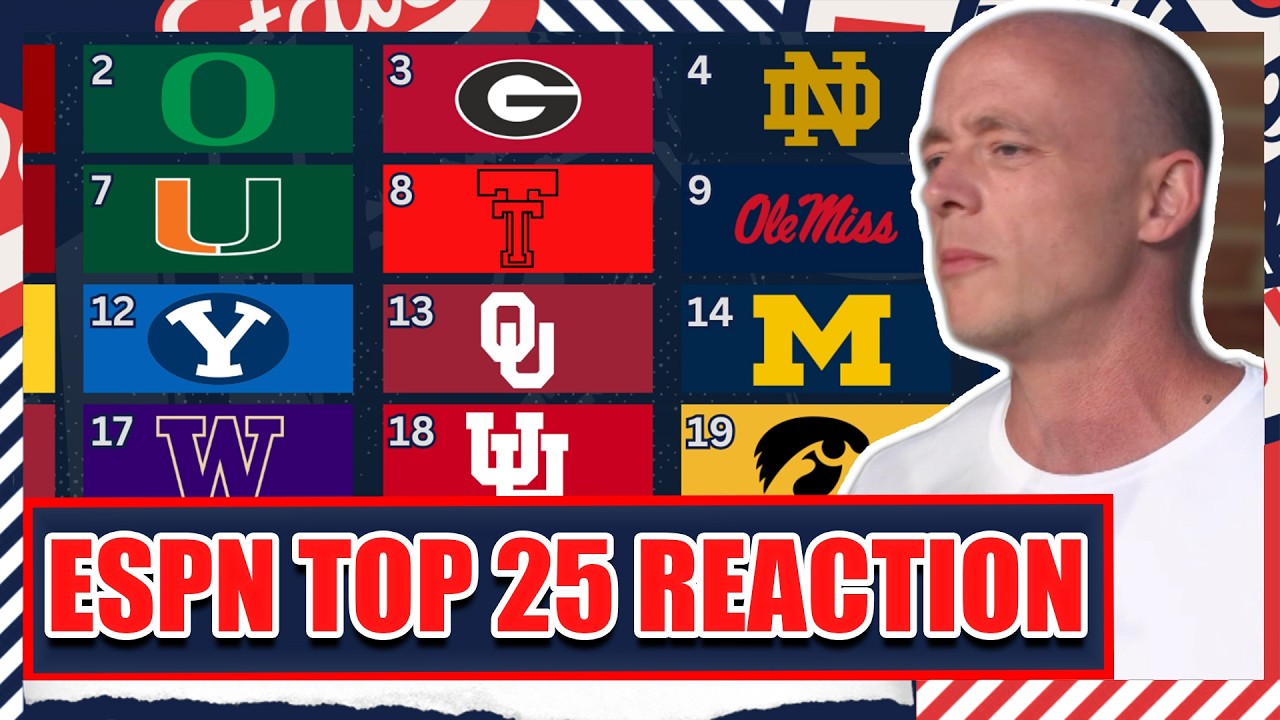 ESPN Releases Preseason Top 25 Rankings - Josh Pate REACTION