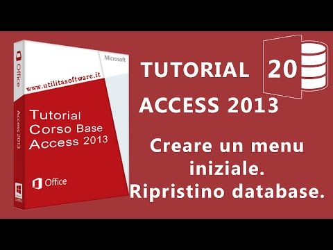 Access Corso Base: Agenda Telefonica - Ripristino database - Tutorial 20
