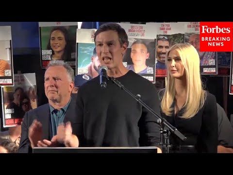 Jared Kushner And Trump's Envoy Steve Witkoff Speak In Hostage Square In Tel Aviv, Israel