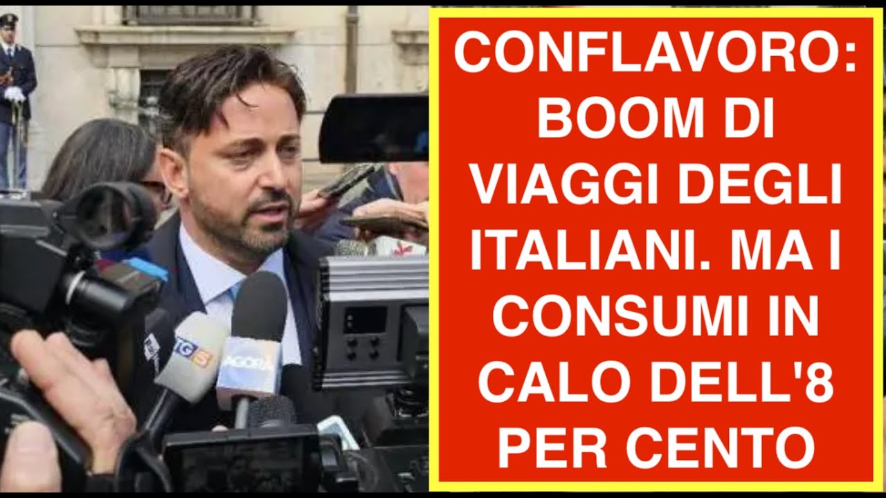 CONFLAVORO: BOOM DI VIAGGI DEGLI ITALIANI. MA I CONSUMI IN CALO DELL'8 PER CENTO