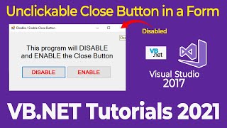 Download the video "How to Disable Close Button in Windows Form Visual Basic Net [Free Source Code] VB.Net Tutorial"