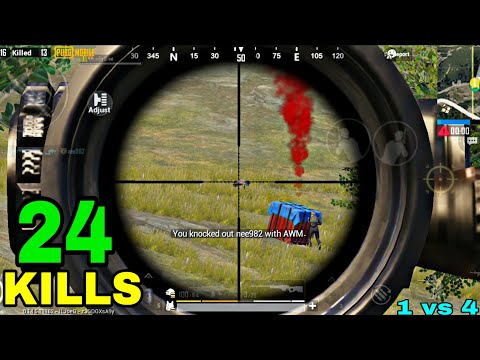 AWM + M249 BEST COMBO EVER! | 24 KILLS SOLO VS SQUAD | PUBG MOBILE