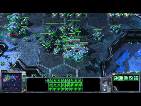 Starcraft 2 - Unit Stacking (Plus 109 units killed in a single tank volley)