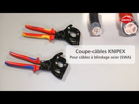 KNIPEX Coupe-câbles pour câbles à blindage acier (câbles SWA)