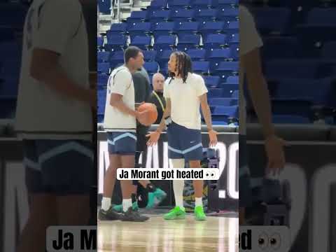 Ja Morant and Vince Williams in a heated exchange during shootaround 🍿